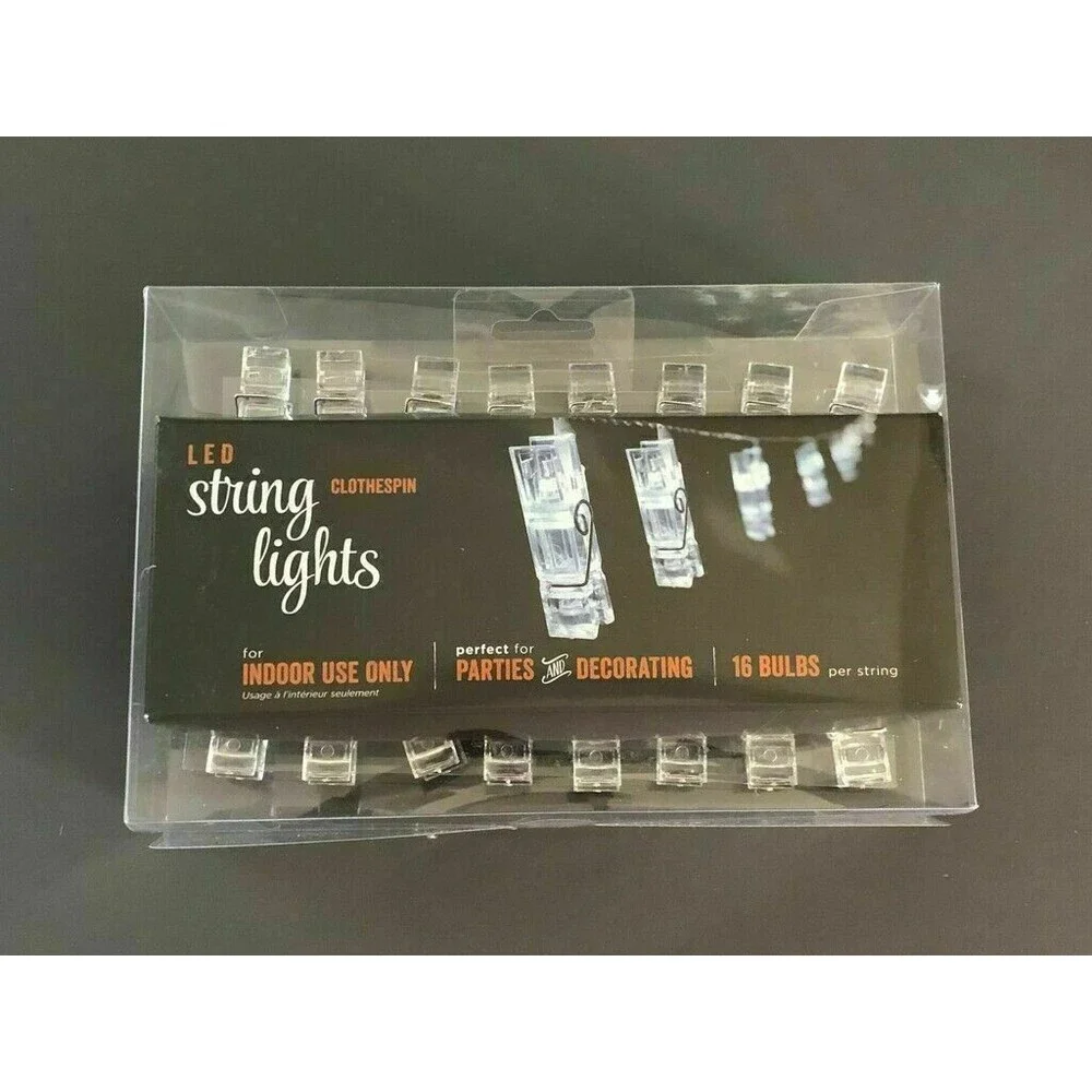 Clothespins String Lights 16-Led Baby Bridal Shower Kids Teens Parties Holiday